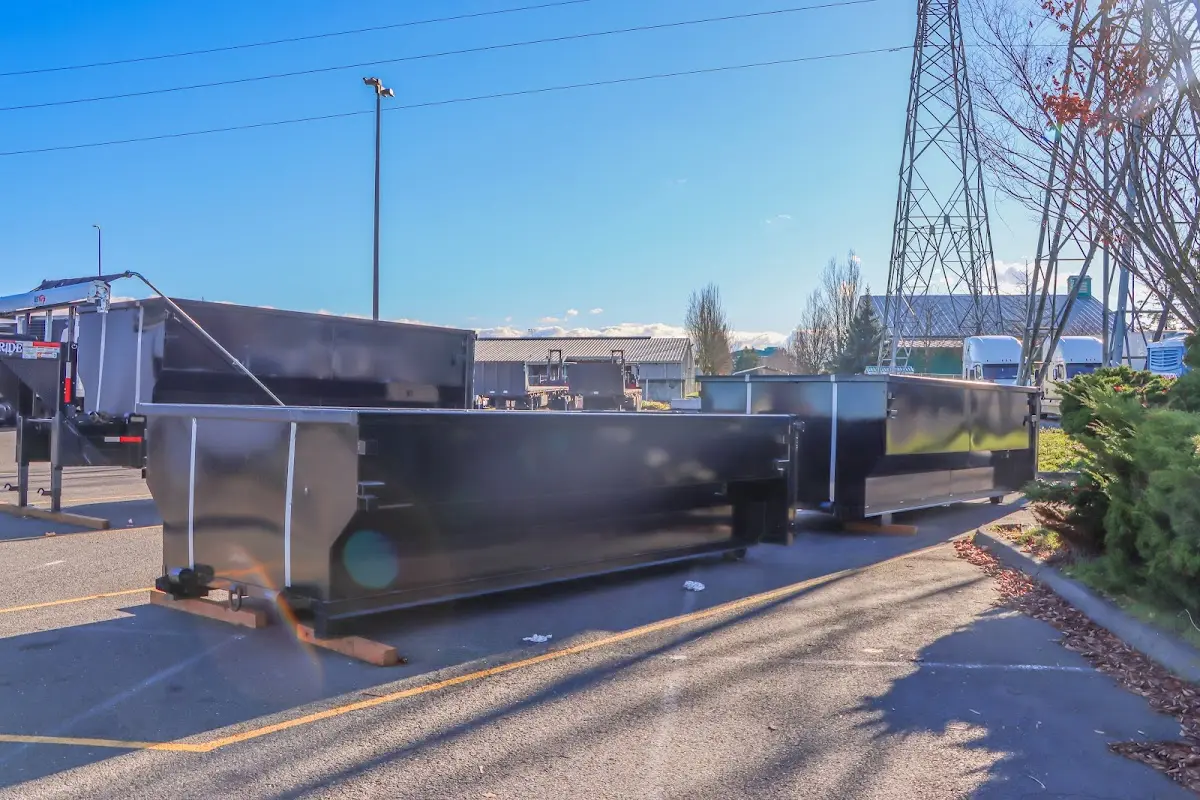 Roll-off dumpster ready for waste disposal at job site for Commercial Dumpster Rental in Davison
